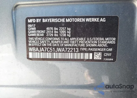 2018 BMW 530I xDrive from USA, damaged, VIN WBAJA7C51JWA72213